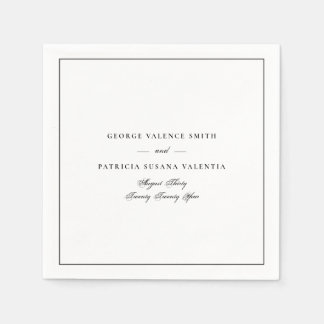 Gerahmte Hochzeit in Schwarz/Weiß-Klassik Serviette