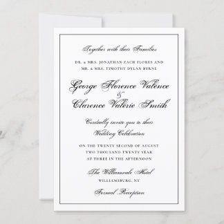 Gerahmte Kalligraphie Elegance | QR-Code Hochzeit Einladung