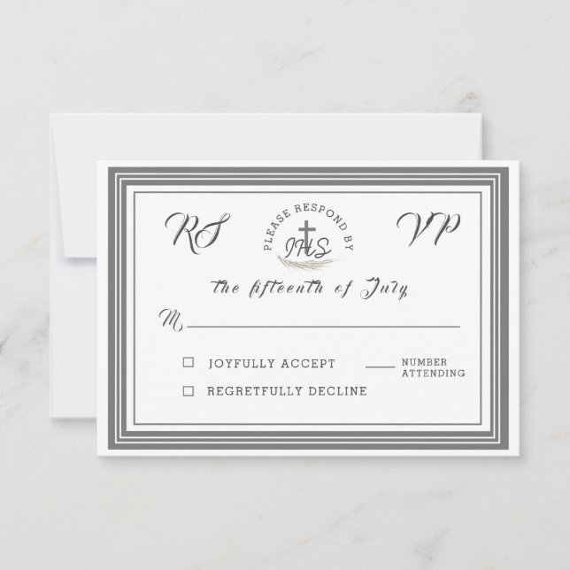 Gerahmte katholische Bibelverse Hochzeit RSVP-Kart RSVP Karte (Vorderseite)