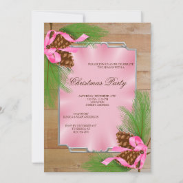 Gerahmte Kiefernkiefern aus Holz - Weihnachten Einladung