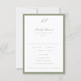 Gerahmte klassische feierliche Hochzeit RSVP Karte