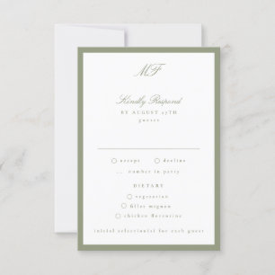 Gerahmte klassische feierliche Hochzeit RSVP Karte