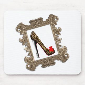 Gerahmte Leopard-Stilett-Pumpe Mousepad