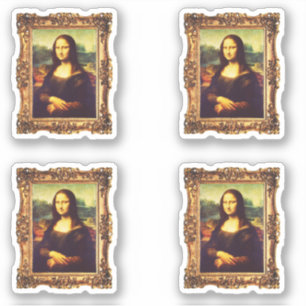 Gerahmte Renaissance-Kunst: Mona Lisa von Da Vinci Aufkleber