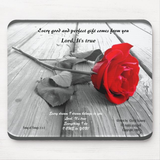 Gerahmte Rose Mousepad (Vorne)
