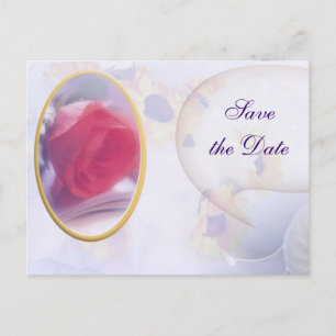 Gerahmte Rose Save the Date Postkarte