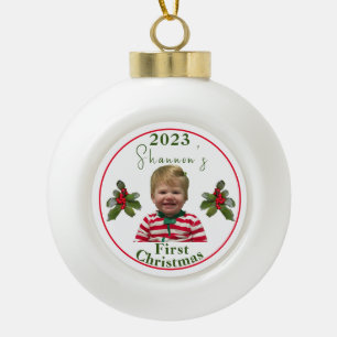 Gerahmte Schneeflocke Keramik Kugel-Ornament