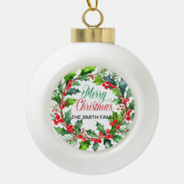 Gerahmte Schneeflocke Keramik Kugel-Ornament