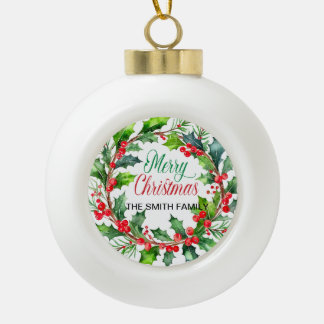 Gerahmte Schneeflocke Keramik Kugel-Ornament