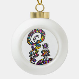 Gerahmte Schneeflocke Keramik Kugel-Ornament