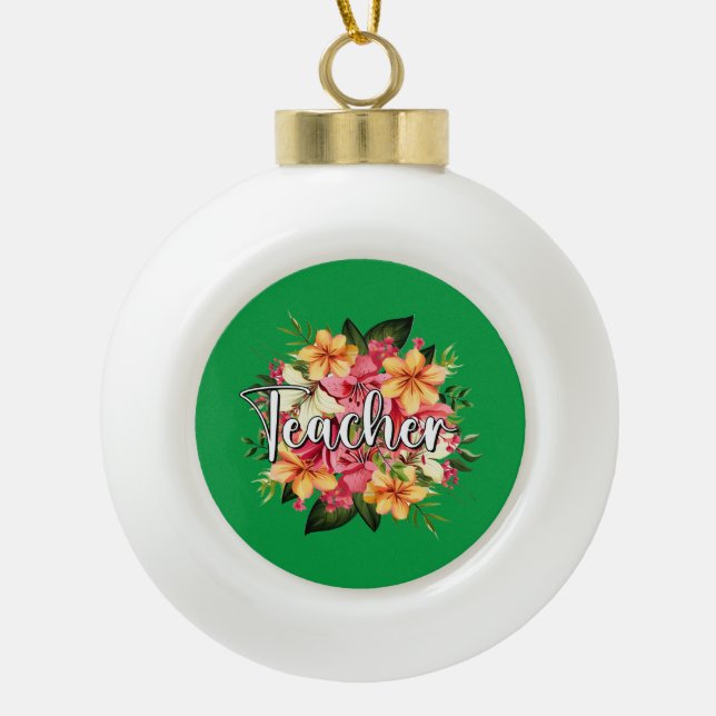 Gerahmte Schneeflocke Keramik Kugel-Ornament (Vorderseite)