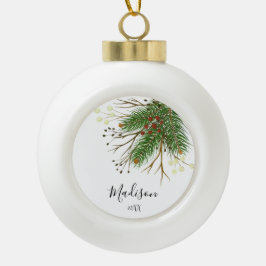 Gerahmte Schneeflocke Keramik Kugel-Ornament