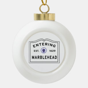 Gerahmte Schneeflocke Keramik Kugel-Ornament