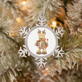Gerahmte Schneeflocke Schneeflocken Zinn-Ornament