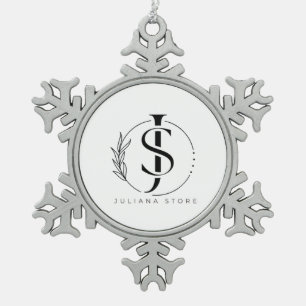 Gerahmte Schneeflocke Schneeflocken Zinn-Ornament