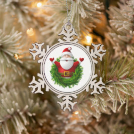 Gerahmte Schneeflocke Schneeflocken Zinn-Ornament