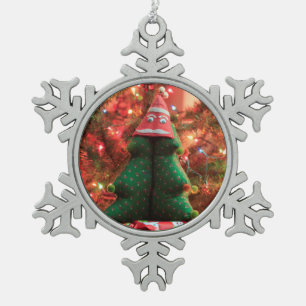 Gerahmte Schneeflocke Schneeflocken Zinn-Ornament