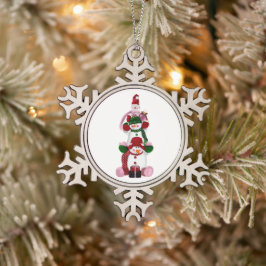 Gerahmte Schneeflocke Schneeflocken Zinn-Ornament