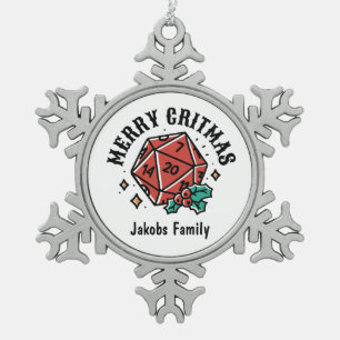 Gerahmte Schneeflocke Schneeflocken Zinn-Ornament