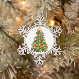 Gerahmte Schneeflocke Schneeflocken Zinn-Ornament