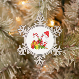 Gerahmte Schneeflocke Schneeflocken Zinn-Ornament