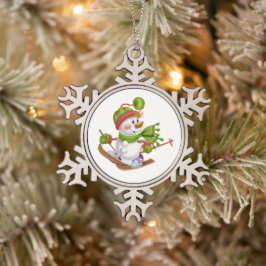 Gerahmte Schneeflocke Schneeflocken Zinn-Ornament