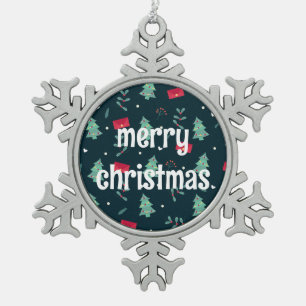 Gerahmte Schneeflocke Schneeflocken Zinn-Ornament