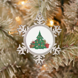 Gerahmte Schneeflocke Schneeflocken Zinn-Ornament