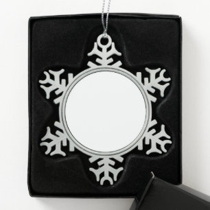 Gerahmte Schneeflocke Schneeflocken Zinn-Ornament