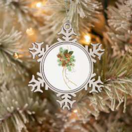 Gerahmte Schneeflocke Schneeflocken Zinn-Ornament