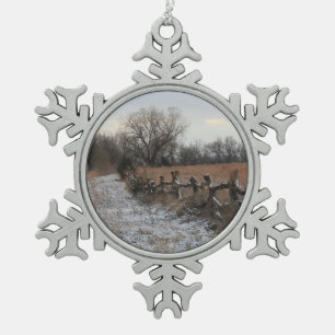Gerahmte Schneeflocke Schneeflocken Zinn-Ornament