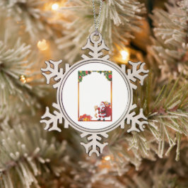 Gerahmte Schneeflocke Schneeflocken Zinn-Ornament