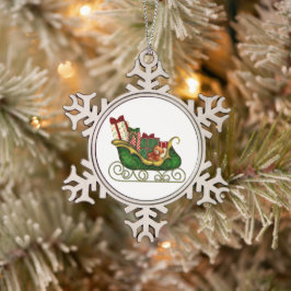 Gerahmte Schneeflocke Schneeflocken Zinn-Ornament