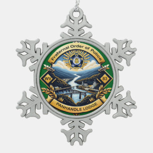 Gerahmte Schneeflocke Schneeflocken Zinn-Ornament