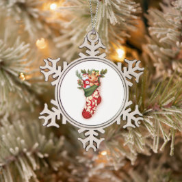 Gerahmte Schneeflocke Schneeflocken Zinn-Ornament