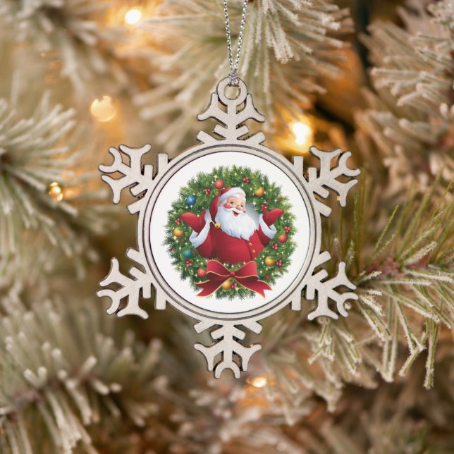 Gerahmte Schneeflocke Schneeflocken Zinn-Ornament (Baum)