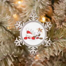 Gerahmte Schneeflocke Schneeflocken Zinn-Ornament