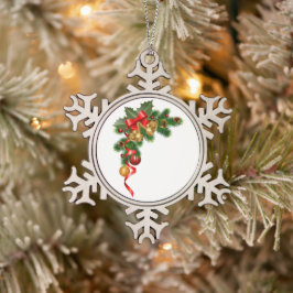 Gerahmte Schneeflocke Schneeflocken Zinn-Ornament