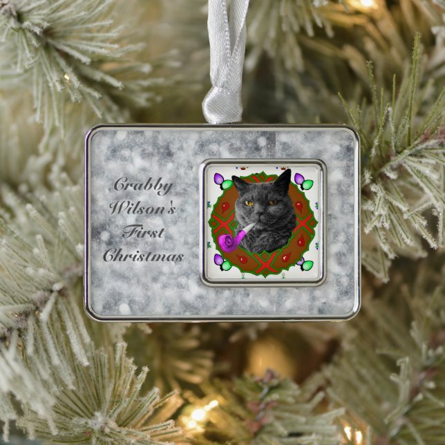 Gerahmte Tierverzierung Rahmen-Ornament Silber (Baum)
