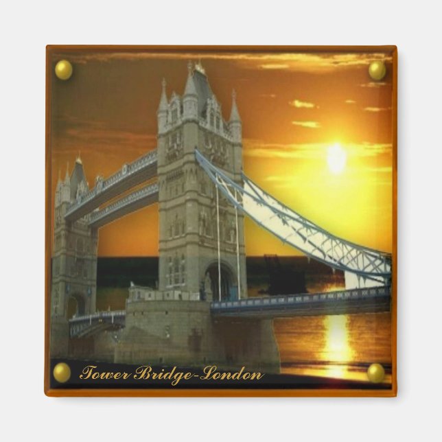 Gerahmte Tower Bridge in Sunshine Magnet (Vorne)