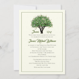 Gerahmte Tree Bar Mitzvah Stern von David Einladun Einladung