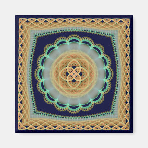 Gerahmte Verzierung geometrischer leuchtender Frak Magnet