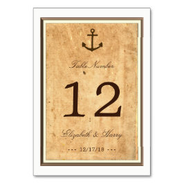 Gerahmte Vintage Papiertafel Nr. Tischnummer