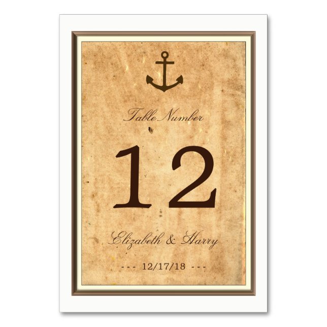 Gerahmte Vintage Papiertafel Nr. Tischnummer (Vorderseite)