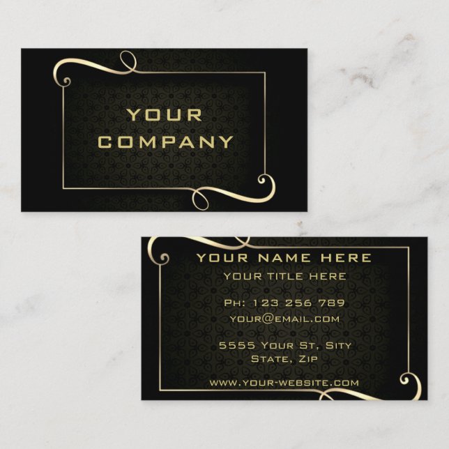 Gerahmte Visitenkarte für Black and Gold (Vorne/Hinten)