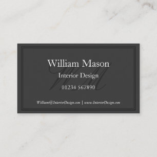 Gerahmte Visitenkarte für Grau und Weiß
