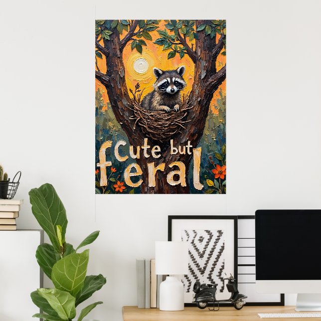 Gerahmte Wildnis: Raccoon's Cosy Spot Poster (Heimbüro)