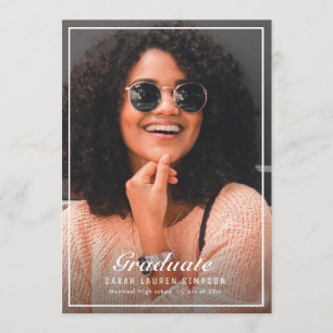 Gerahmte zweiseitige Foto-Graduierungspartei Einladung