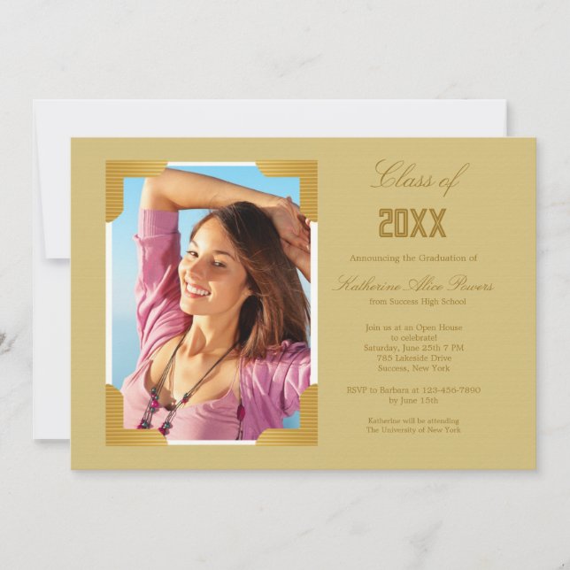 Gerahmter Abschluss Foto Einladung (Vorderseite)