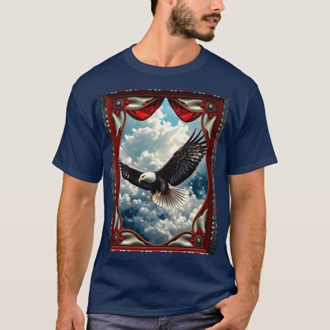 Gerahmter Adler im Flug T-Shirt (Vorderseite)